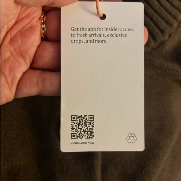 NWT Quince 100% Organic Cotton Cropped Cardigan - Heather Brown Large - Picture 5 of 11